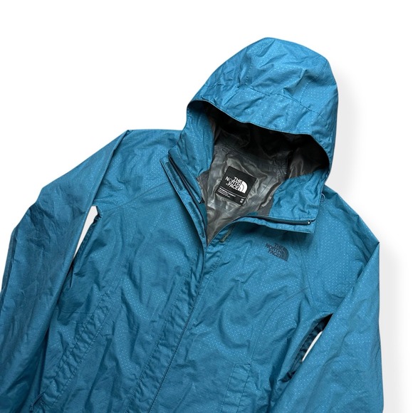 The North Face Jacket Women's Medium Blue HyVent 2.5L Hooded Waterproof Rain - Picture 3 of 16
